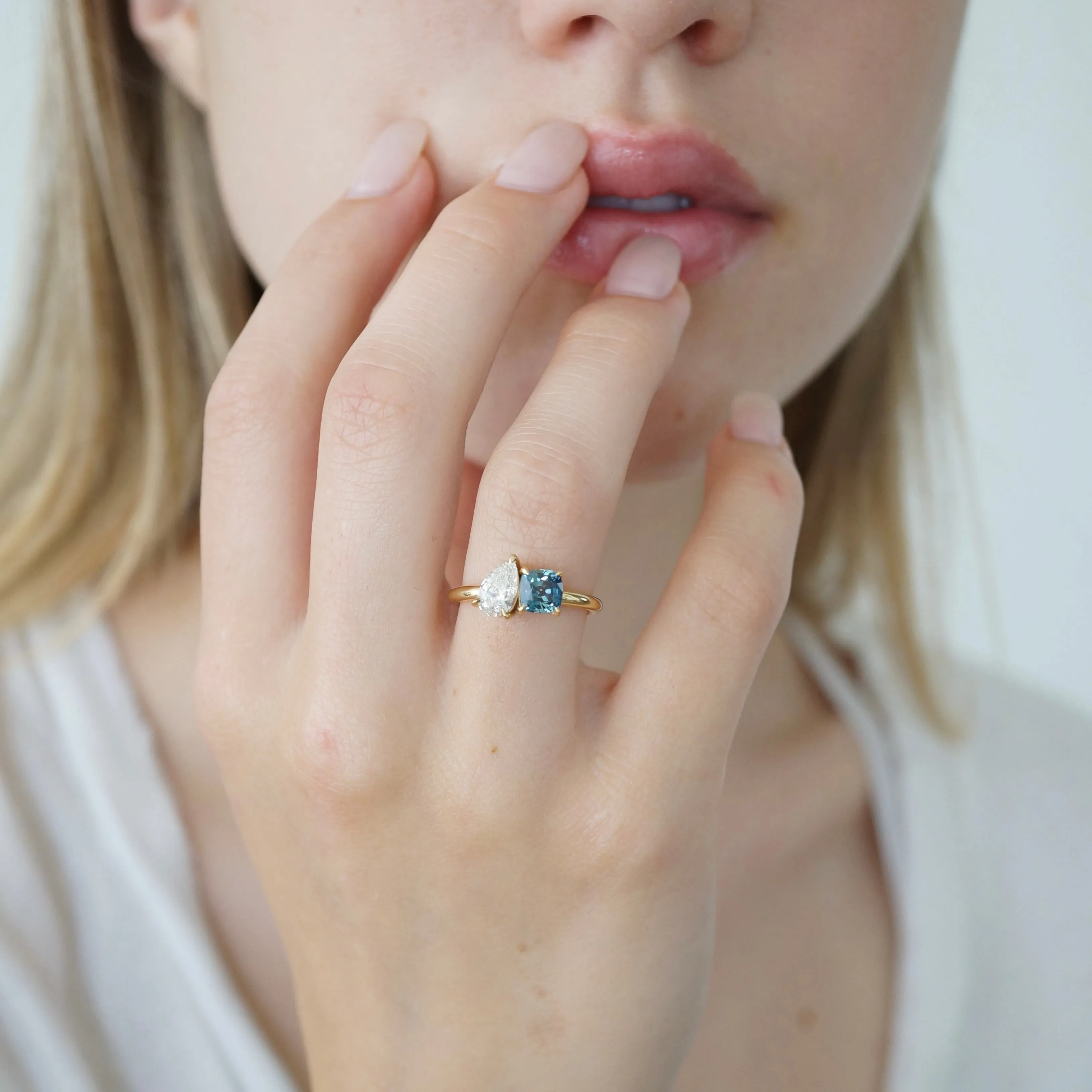 Modern Moi Et Toi Engagement Ring