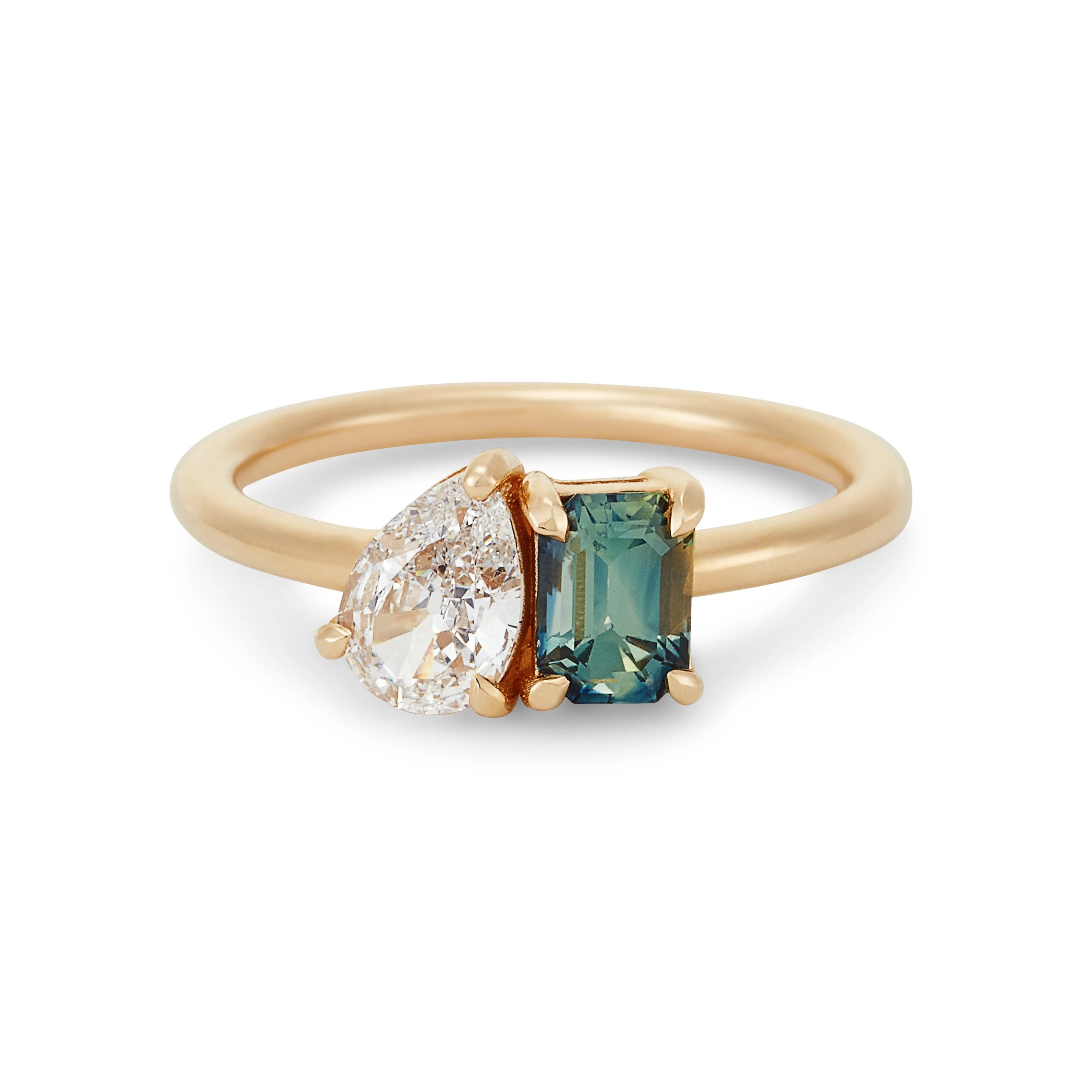 Modern Moi Et Toi Engagement Ring