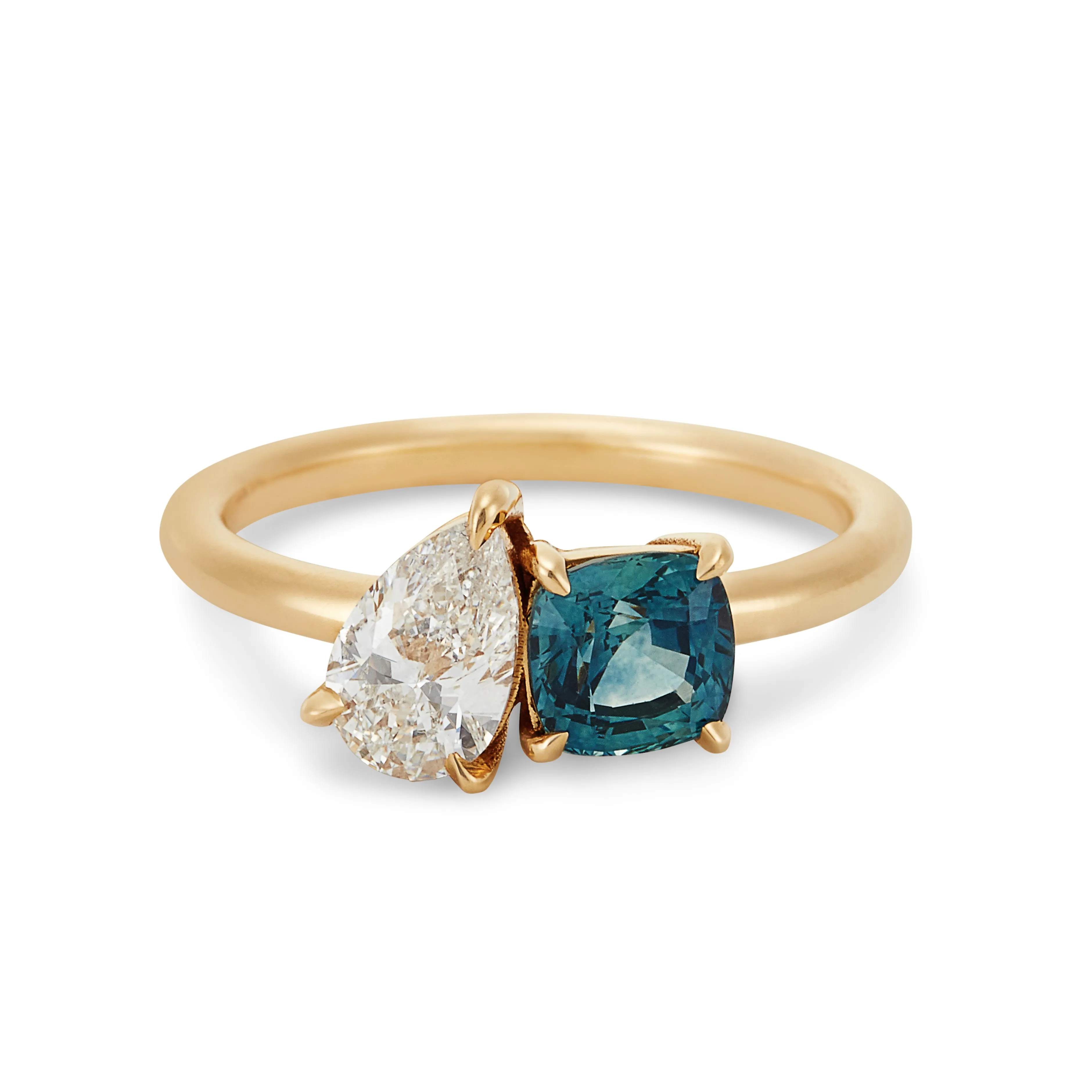 Modern Moi Et Toi Engagement Ring