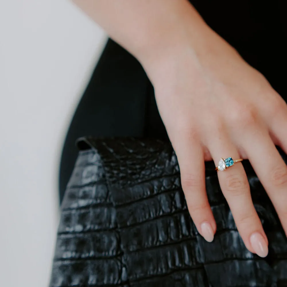 Modern Moi Et Toi Engagement Ring