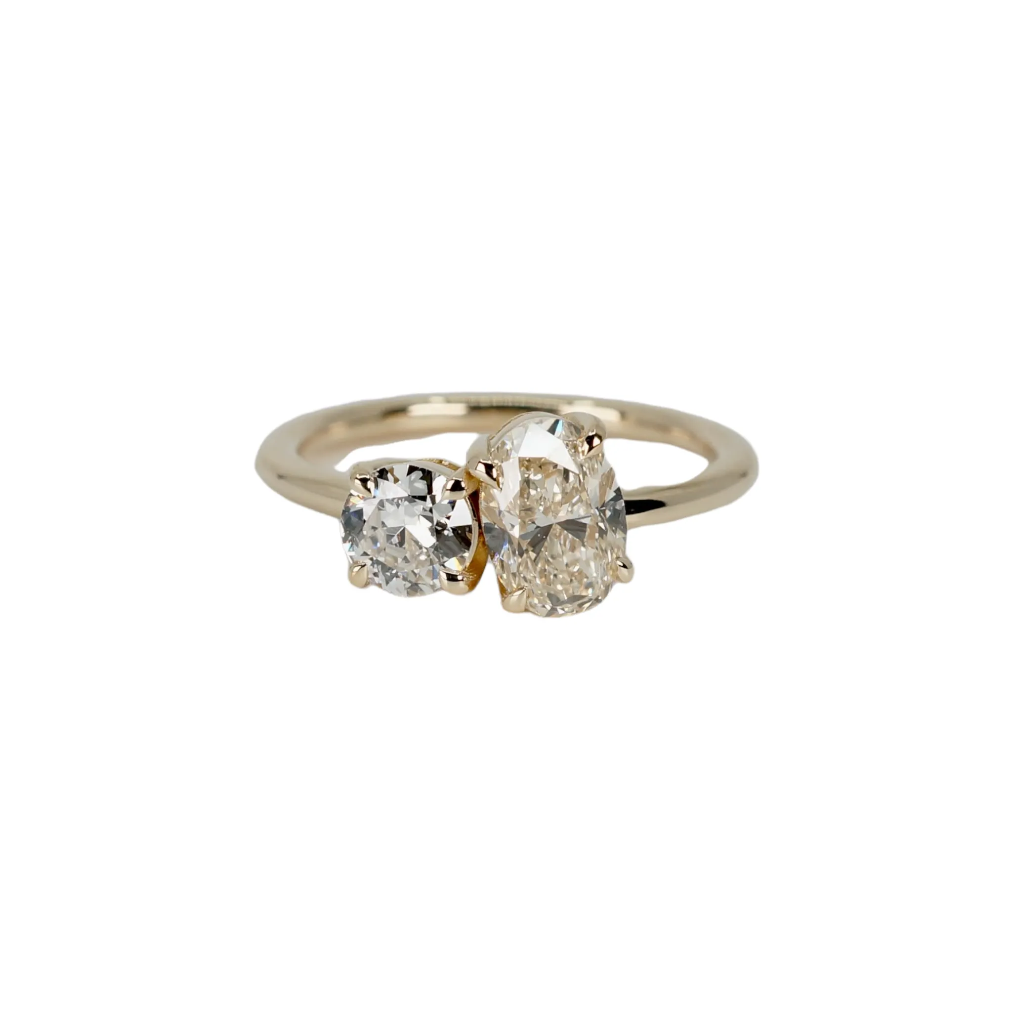 Modern Moi Et Toi Engagement Ring