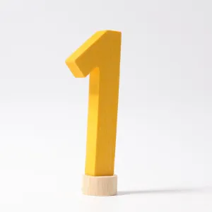 modern number 1 yellow ornament for birthday ring