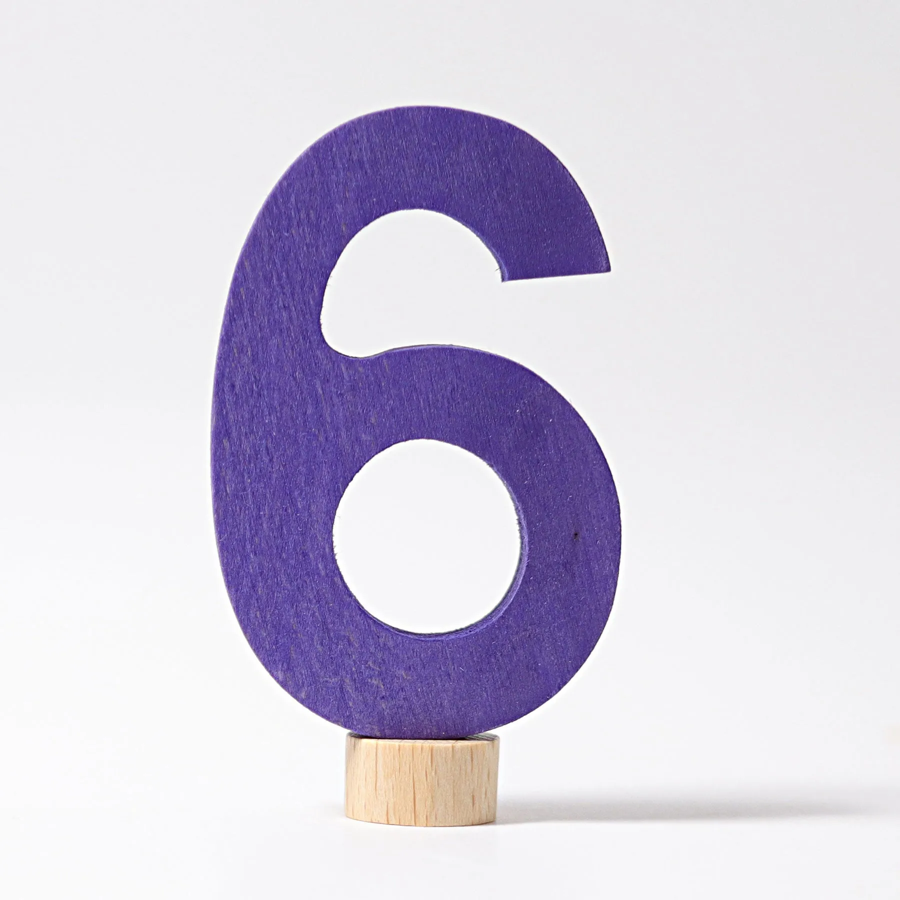 modern number 6 purple ornament for birthday ring