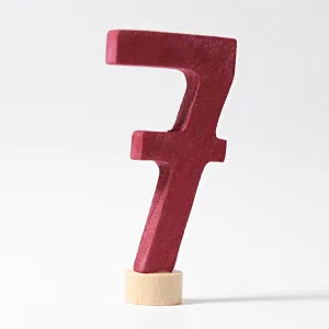 modern number 7 burgundy ornament for birthday ring