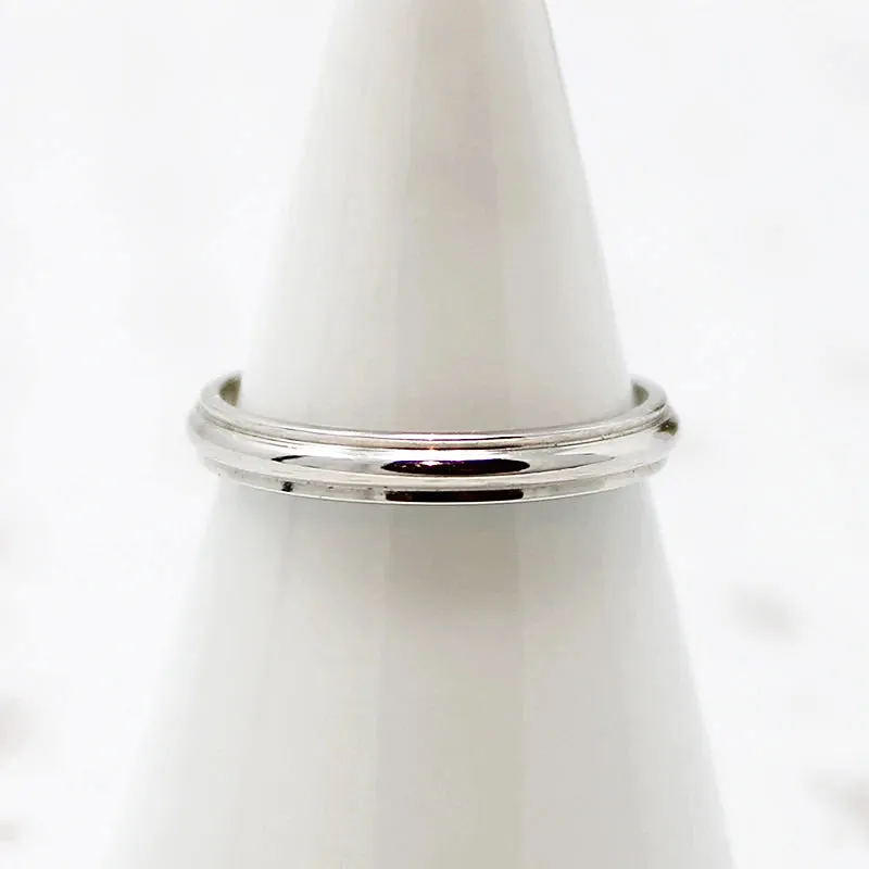 Modern Recycled White Gold Wedding Band