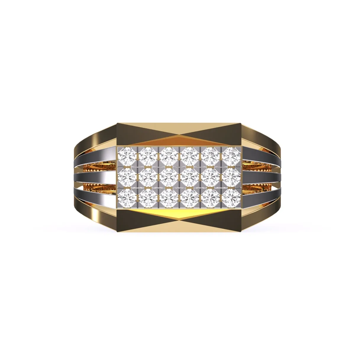 Modern Round Diamond Men's Finger Ring