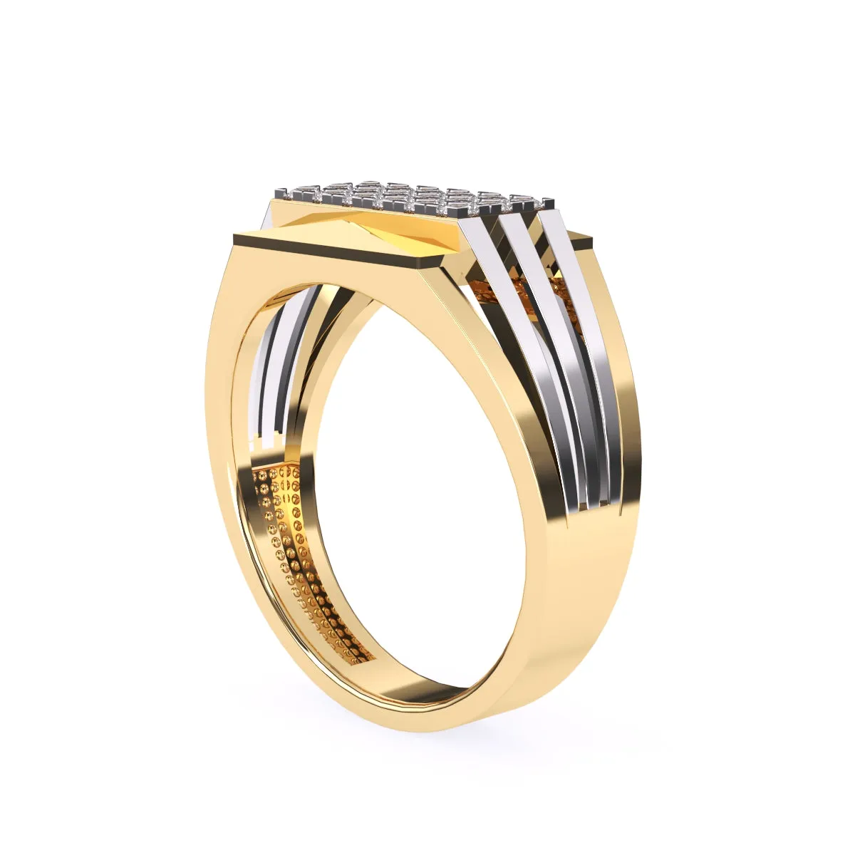 Modern Round Diamond Men's Finger Ring