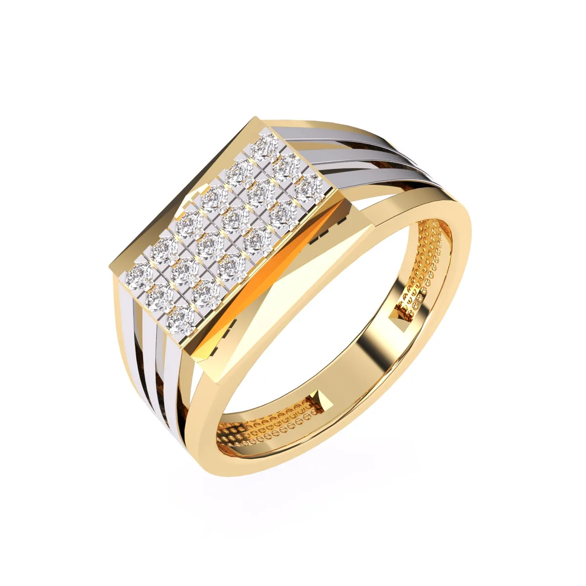 Modern Round Diamond Men's Finger Ring