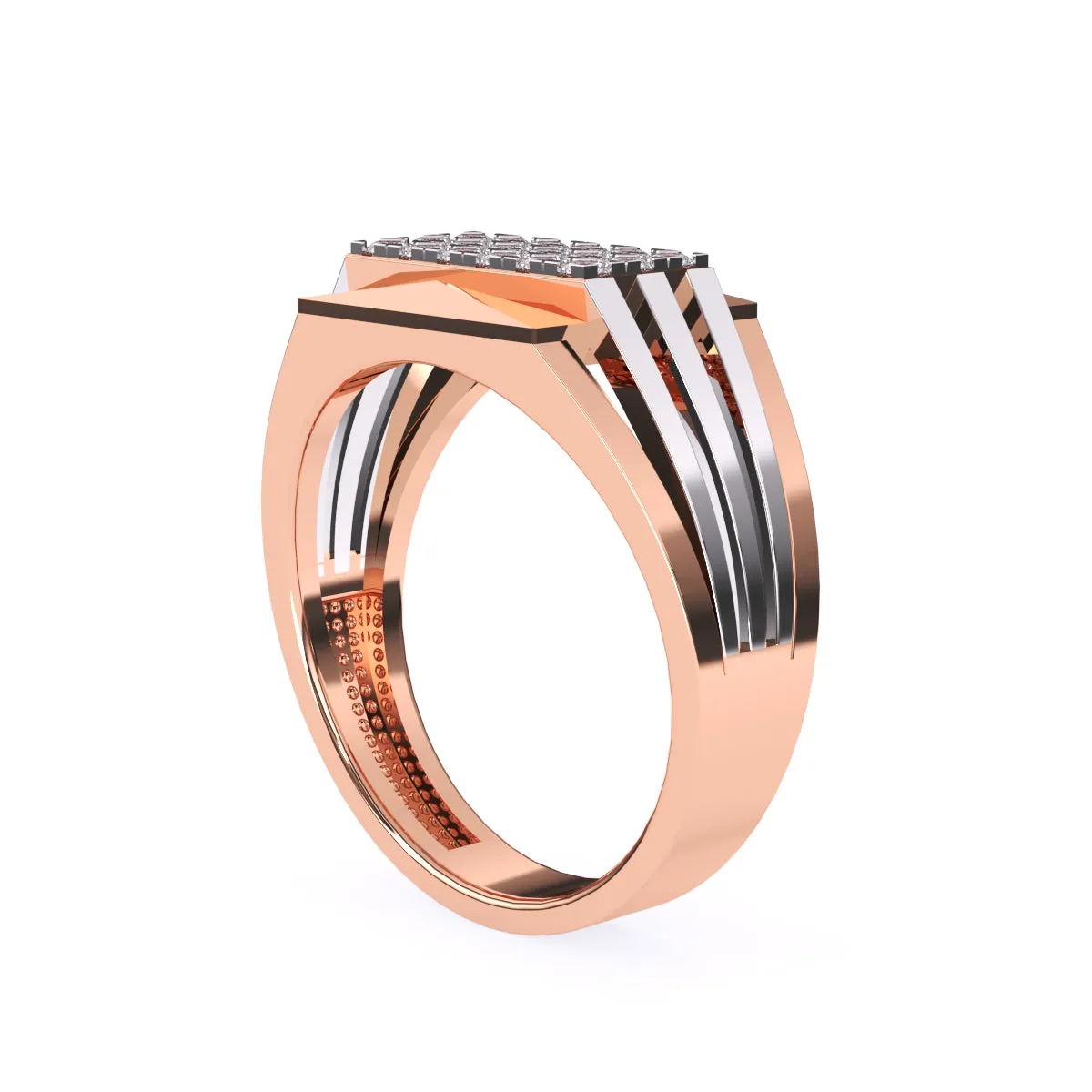 Modern Round Diamond Men's Finger Ring