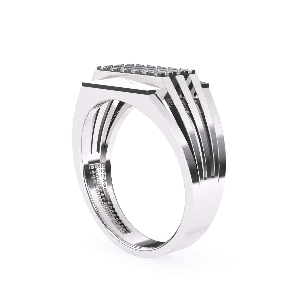 Modern Round Diamond Men's Finger Ring