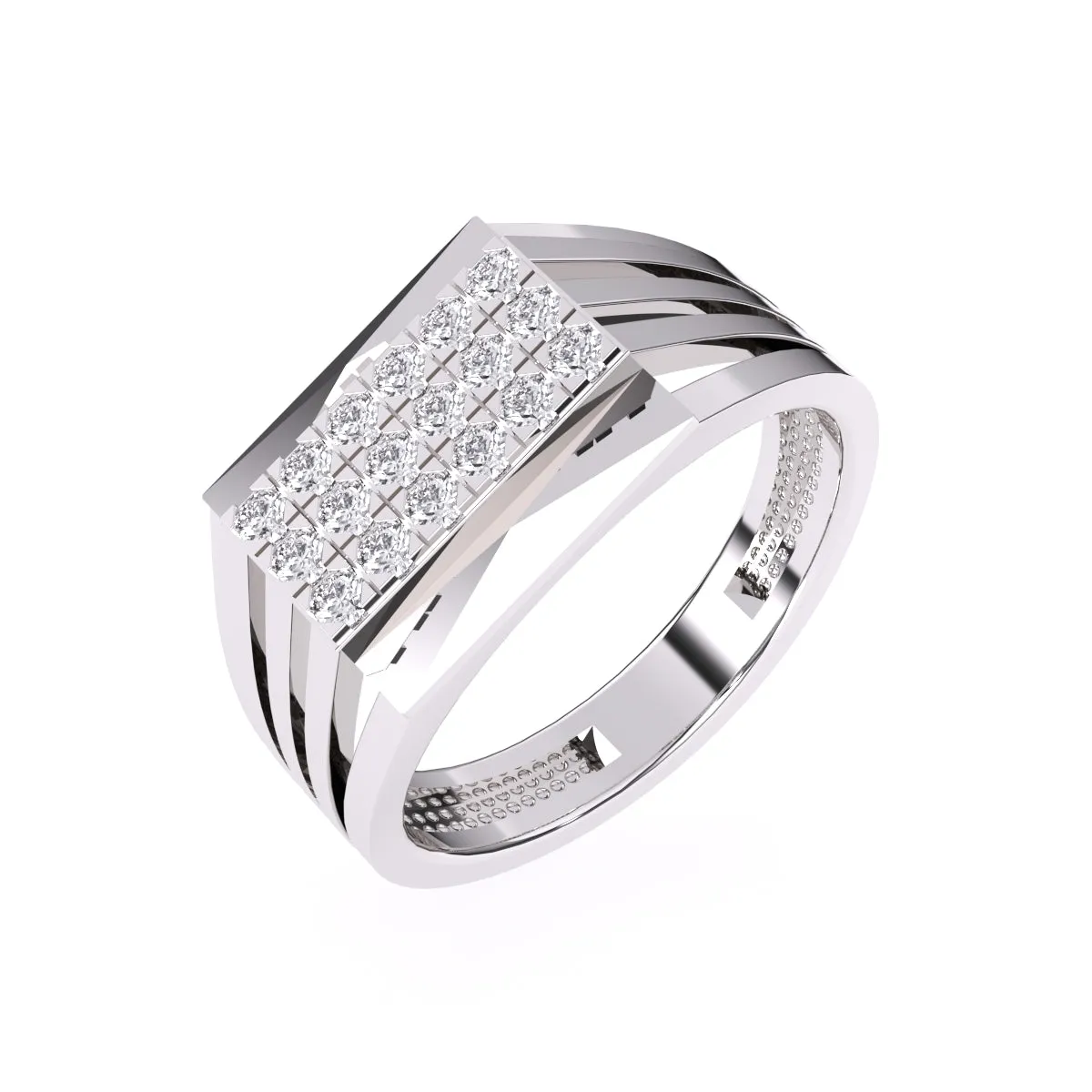 Modern Round Diamond Men's Finger Ring