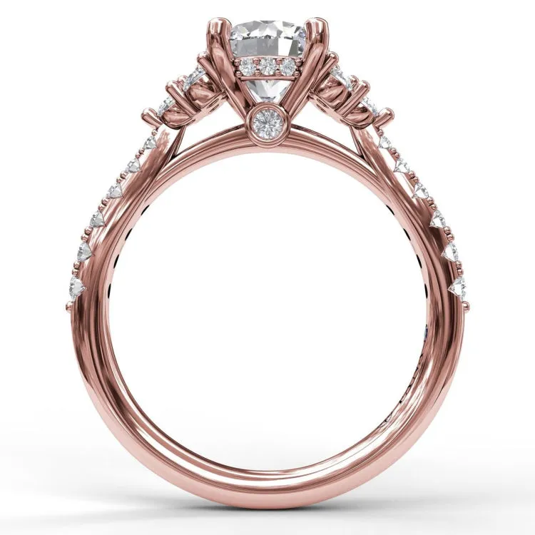 Modern Three Stone Engagement Ring