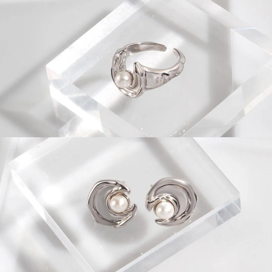 Moon and Star Earrings and Ring set
