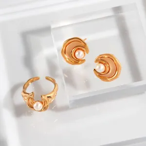 Moon and Star Earrings and Ring set