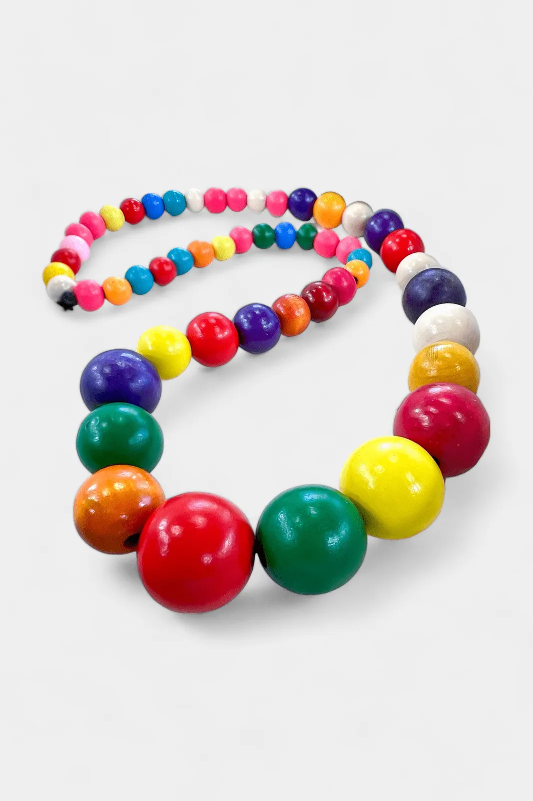 Multi Wooded Beads Long Necklace