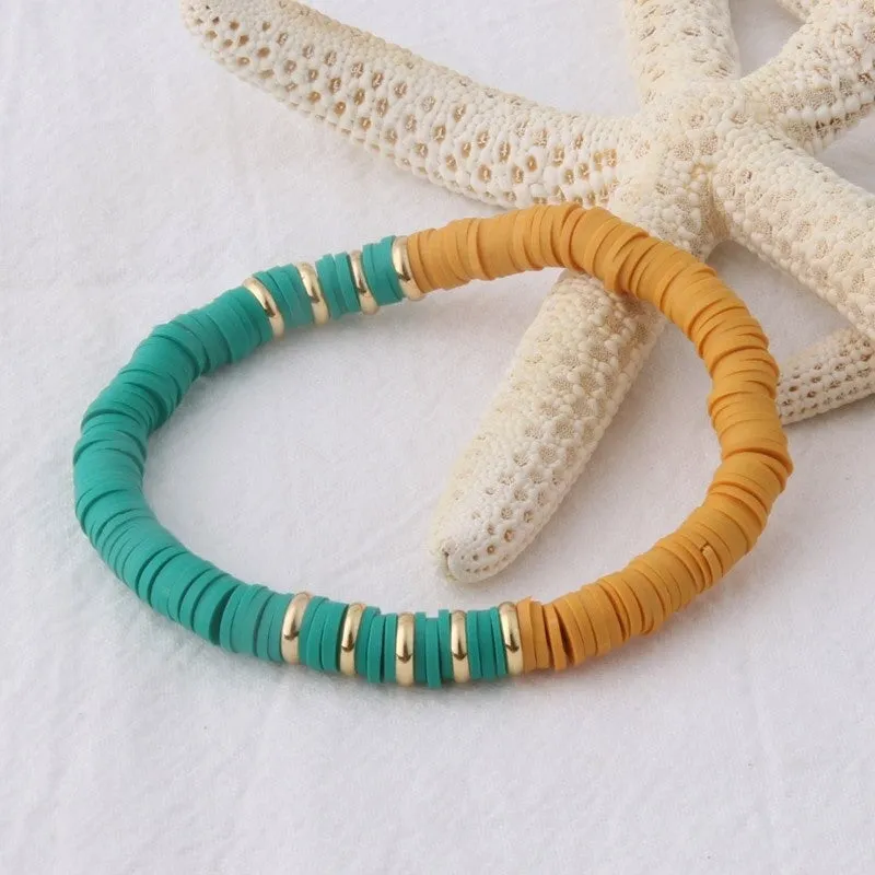 Multicolor Bohemian Summer Disc Beads Bracelets and Necklaces
