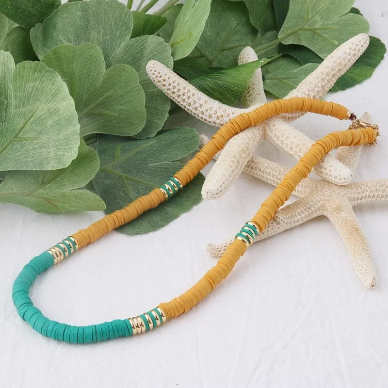Multicolor Bohemian Summer Disc Beads Bracelets and Necklaces
