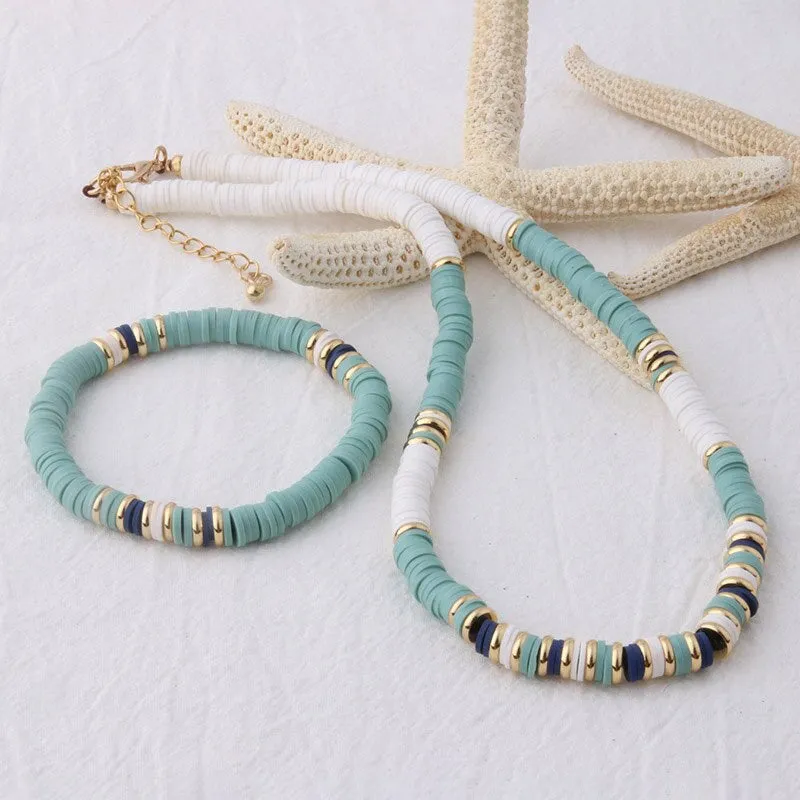 Multicolor Bohemian Summer Disc Beads Bracelets and Necklaces