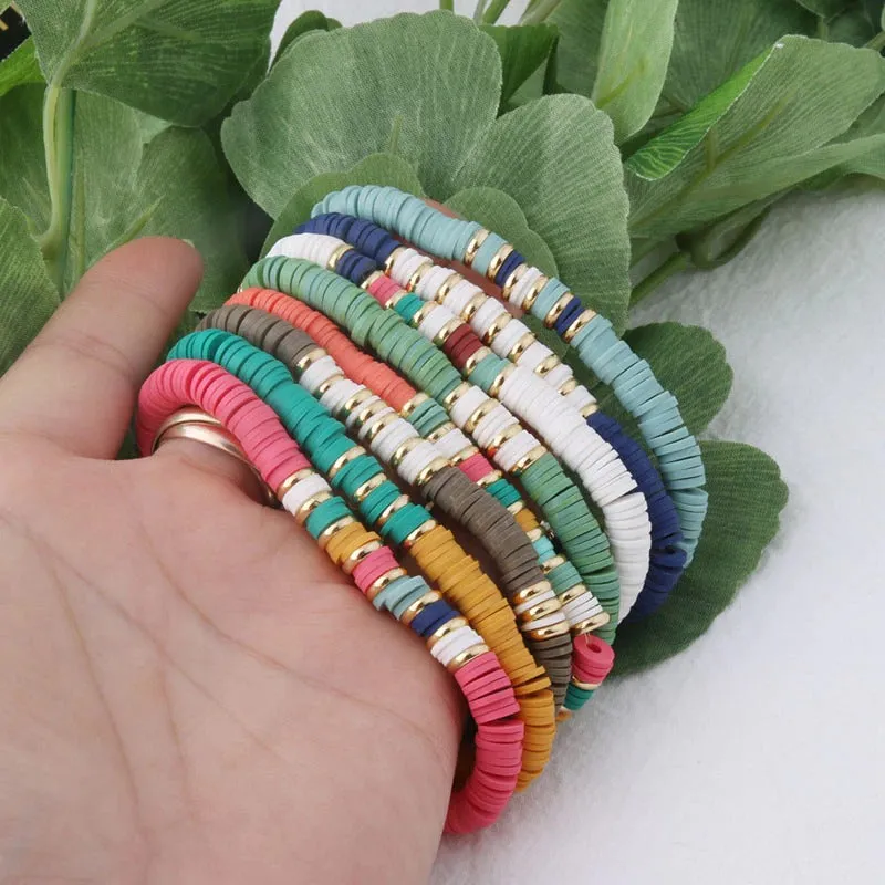Multicolor Bohemian Summer Disc Beads Bracelets and Necklaces