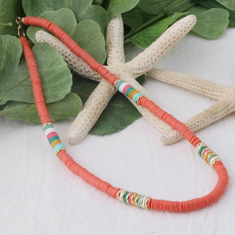 Multicolor Bohemian Summer Disc Beads Bracelets and Necklaces
