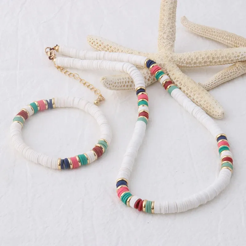 Multicolor Bohemian Summer Disc Beads Bracelets and Necklaces