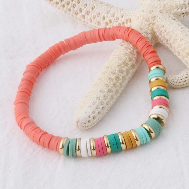 Multicolor Bohemian Summer Disc Beads Bracelets and Necklaces