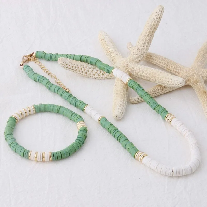 Multicolor Bohemian Summer Disc Beads Bracelets and Necklaces