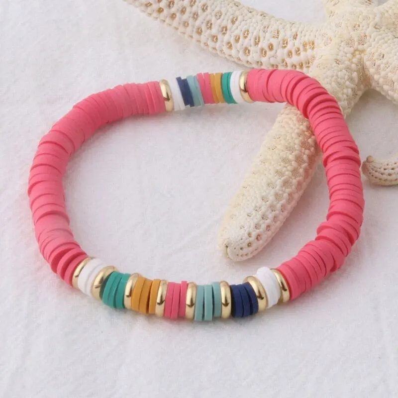 Multicolor Bohemian Summer Disc Beads Bracelets and Necklaces