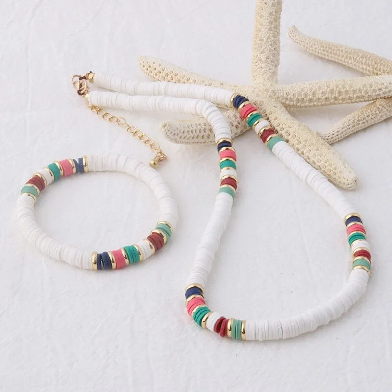 Multicolor Bohemian Summer Disc Beads Bracelets and Necklaces