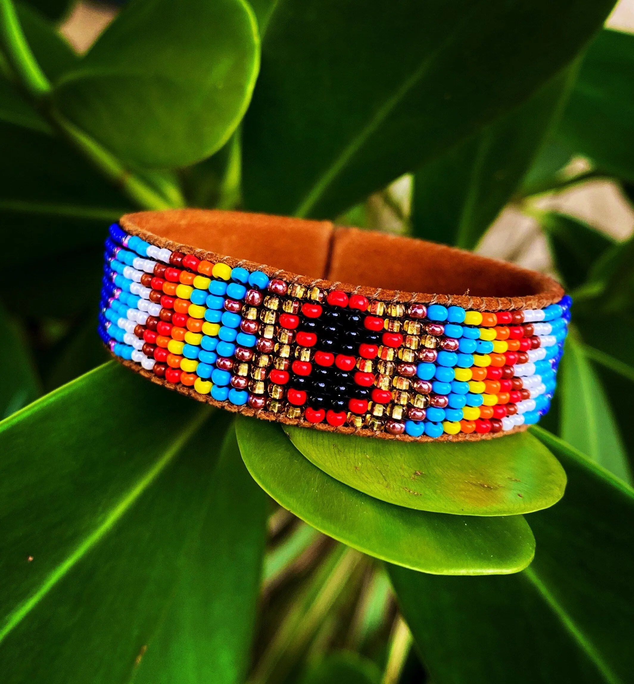 Multicolor Leather Cuff Bracelet (S)