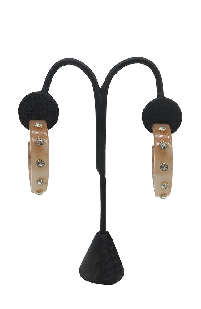 Natural Crystal Station Acetate Hoops
