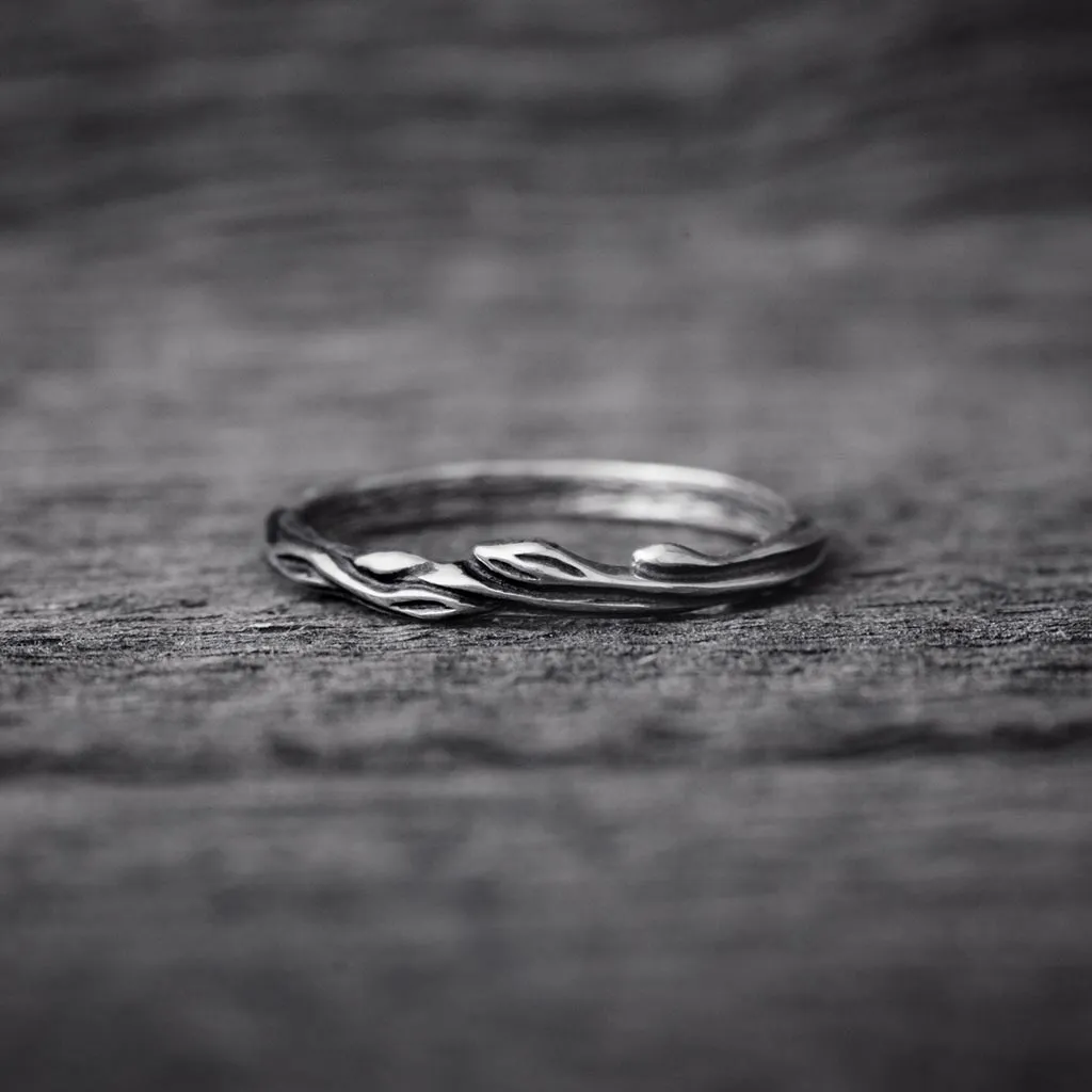 NATURE INSPIRED COUPLE WEDDING BANDS FOR HIM AND HER JUU   IKO | STERLING SILVER