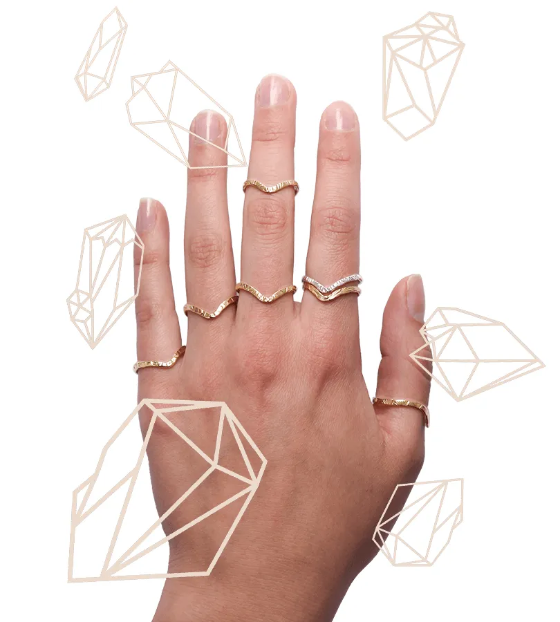 Naveen Chevron Stacking Ring