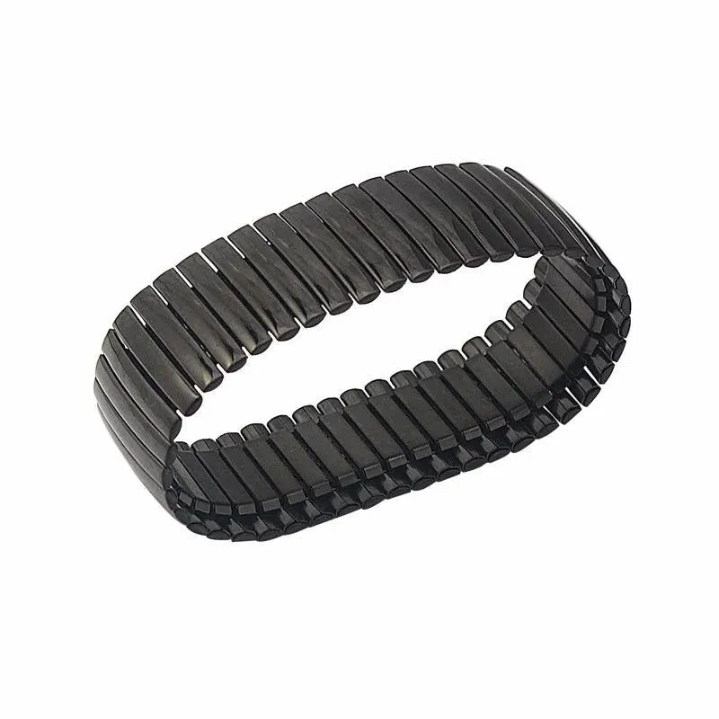 New Stainless Steel Fashion Jewellery Bangle Bracelets - Casual Women Silver Colour Wide Elastic Bracelets