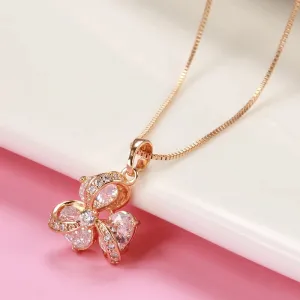 Outstanding Shiny 14K Filled Rose Gold AAA Zircon Diamonds Pendant Necklace For Women - Fine Jewellery