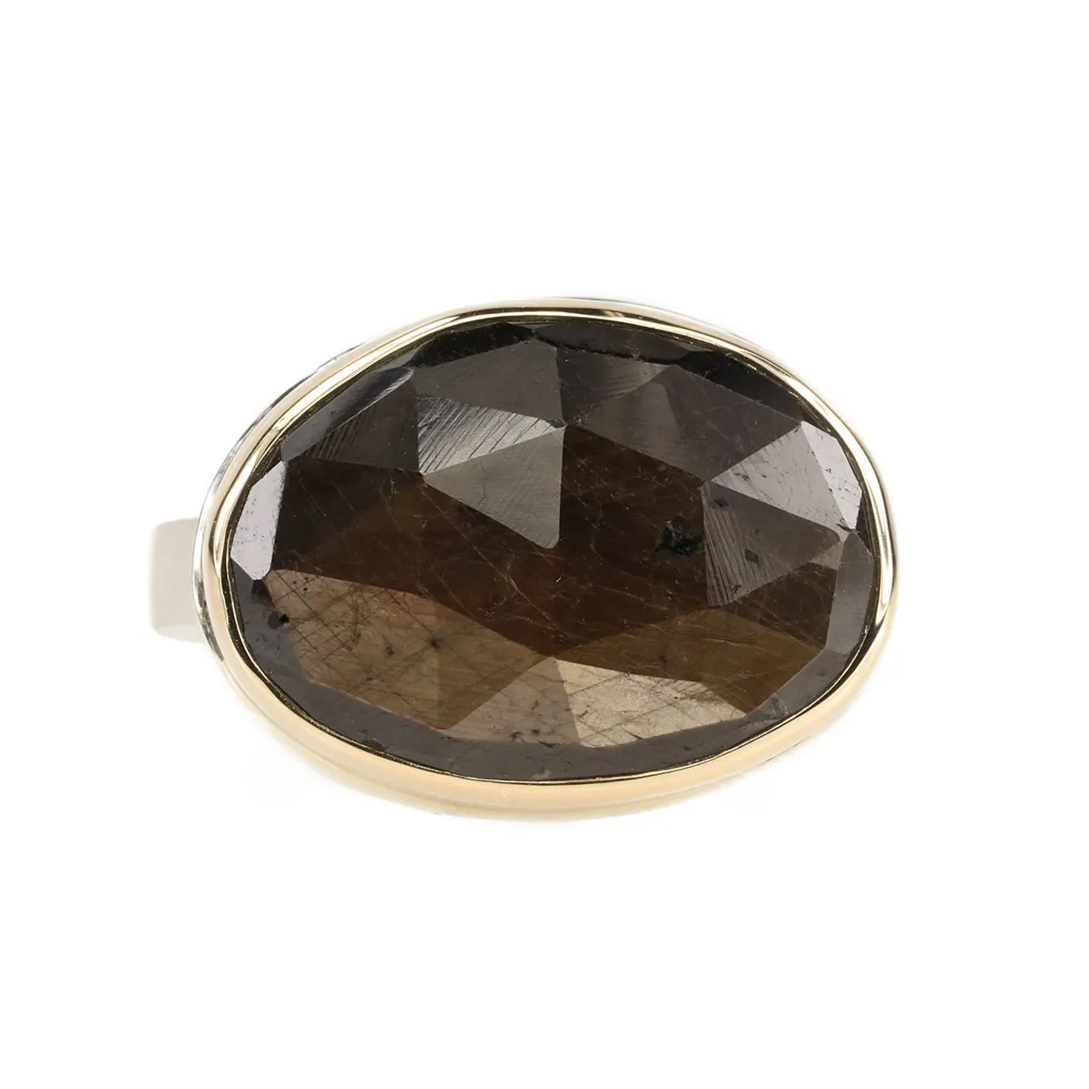 Oval Rosecut Brown Sapphire Ring