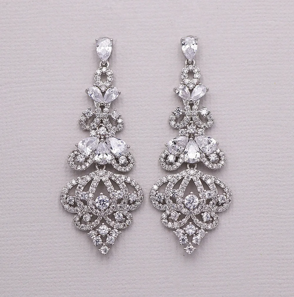 Paisley Chandelier CZ Earrings