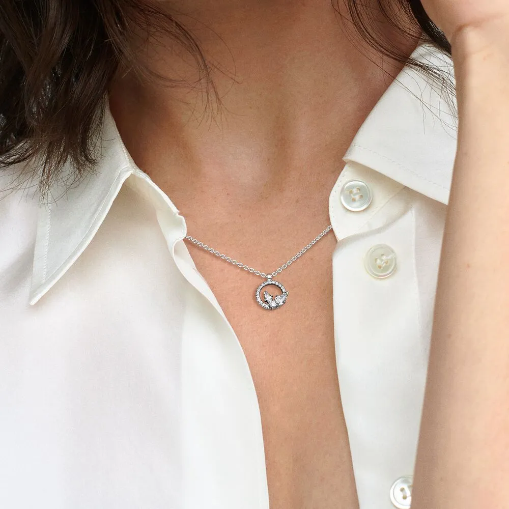 Pandora Sparkling Herbarium Circle & Cluster Pendant Necklace