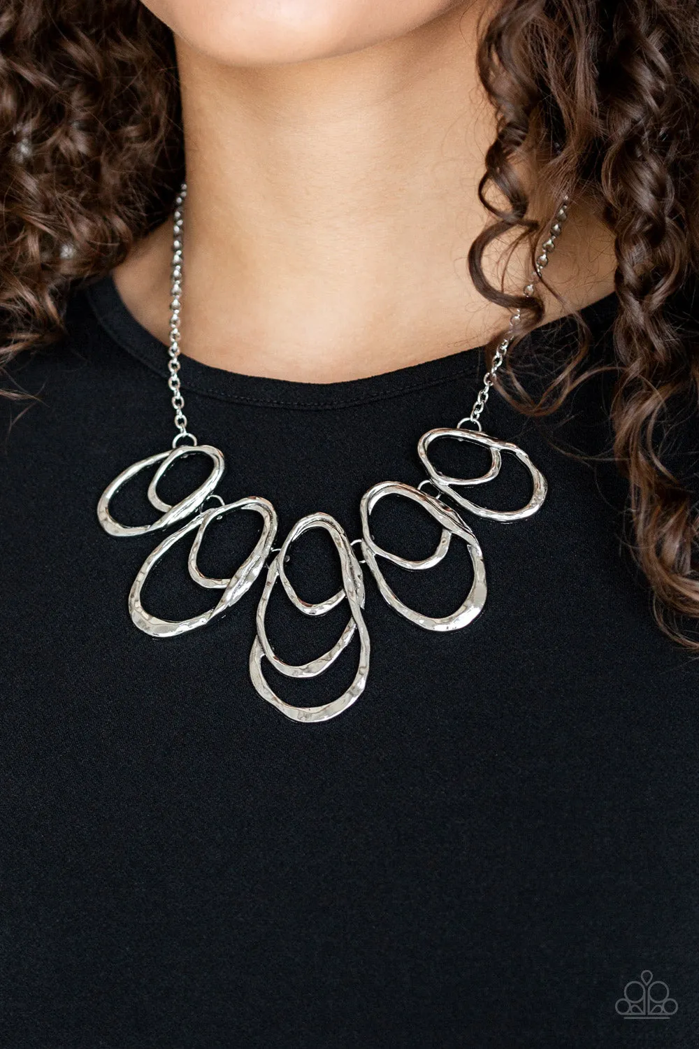 Paparazzi Accessories - Terra Storm #N921 Peg- Silver Necklace