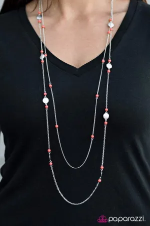 Paparazzi Necklace ~ High Tides and Good Vibes - Orange
