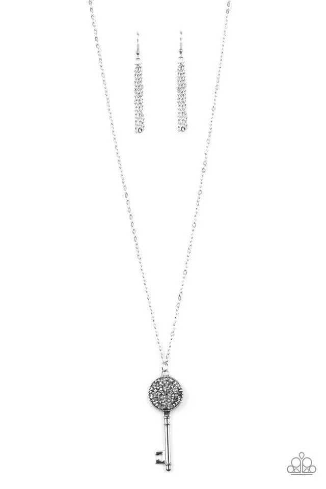 Paparazzi Necklace ~ Key Keepsake - Silver