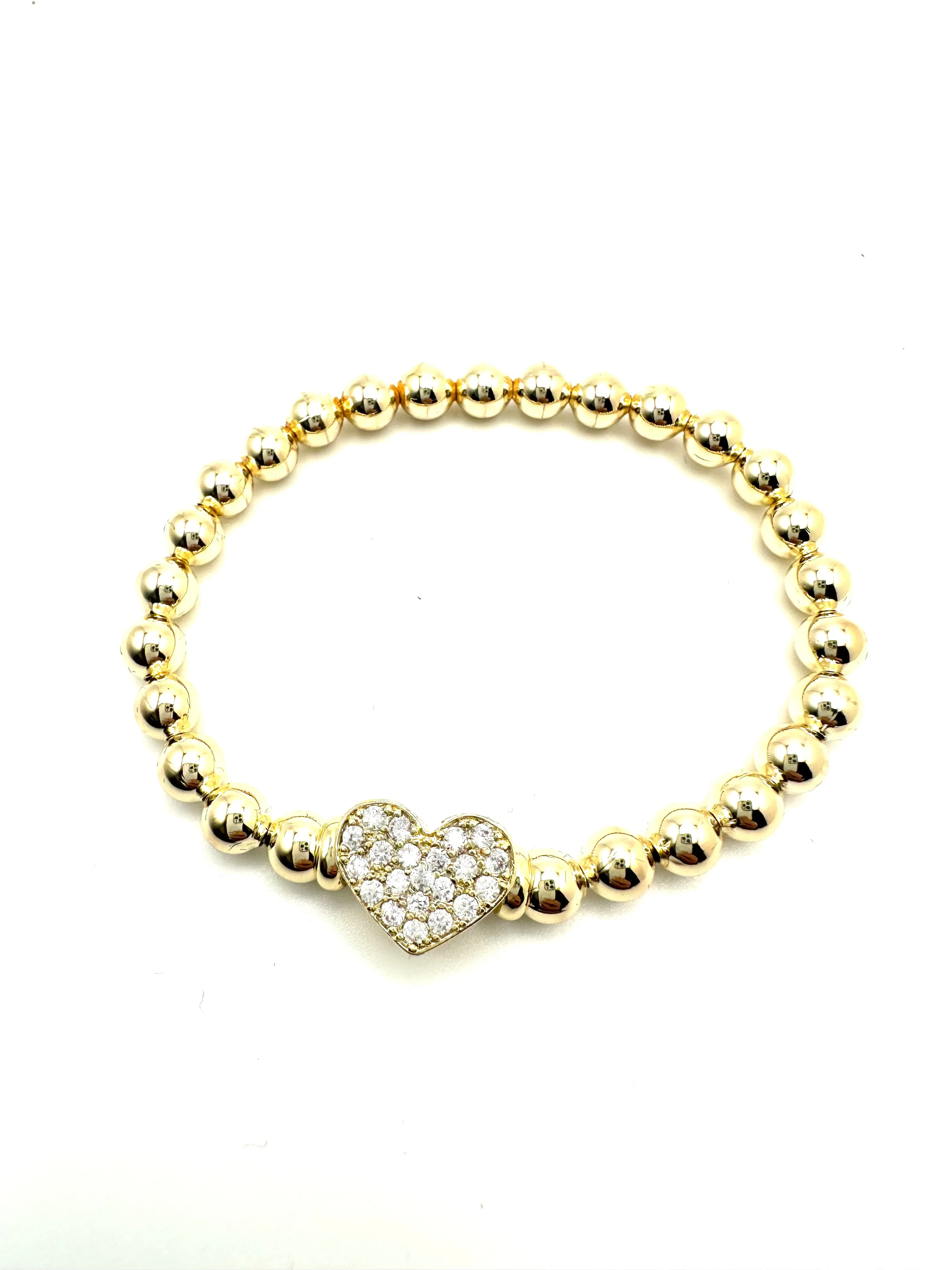 Pave Heart Stretch Bracelet