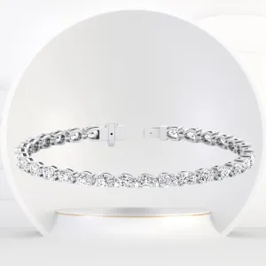 Pear Shape East To West Natural Diamond Tennis Bracelet 14K Solid Gold