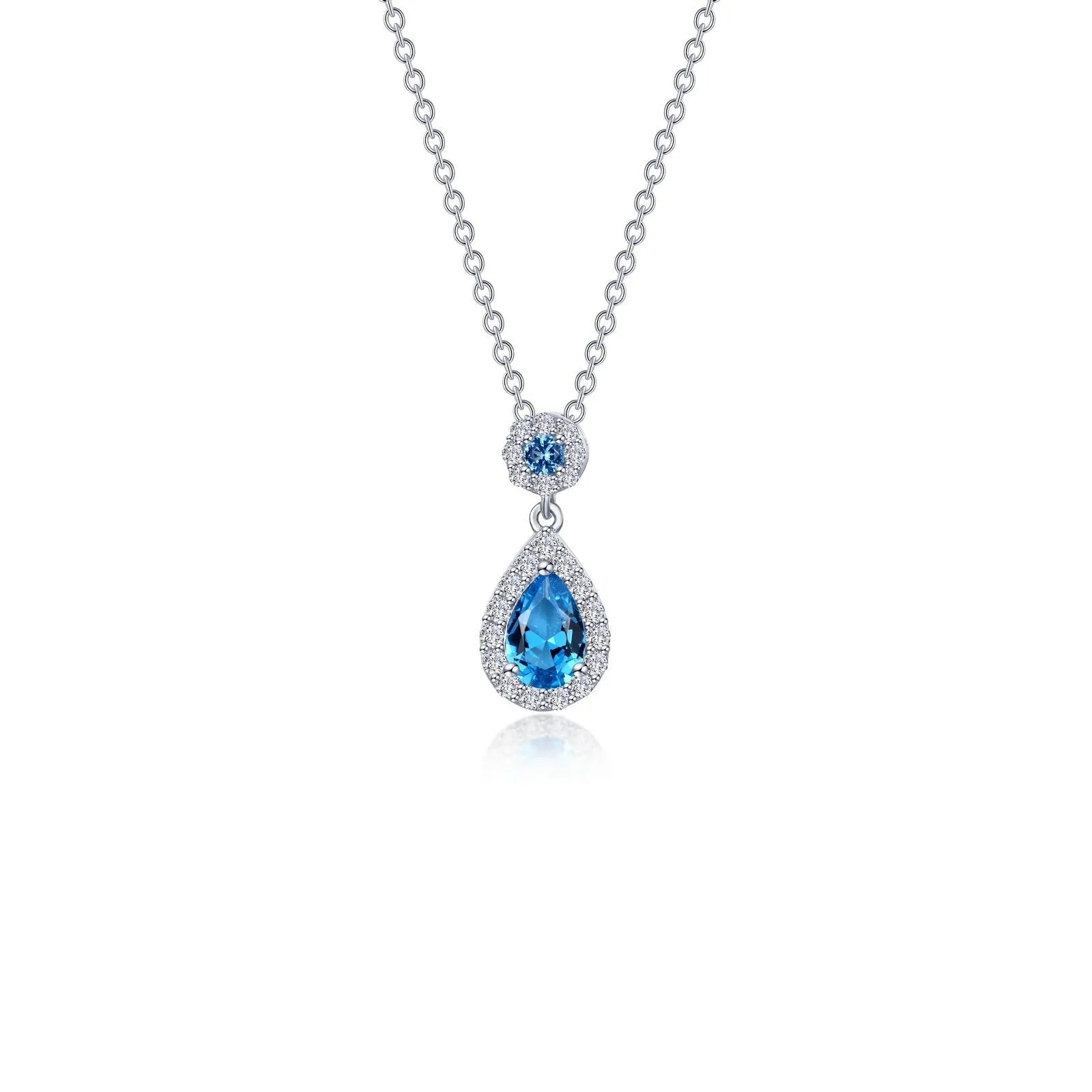 Pear Shape Halo Necklace N0318CAP20
