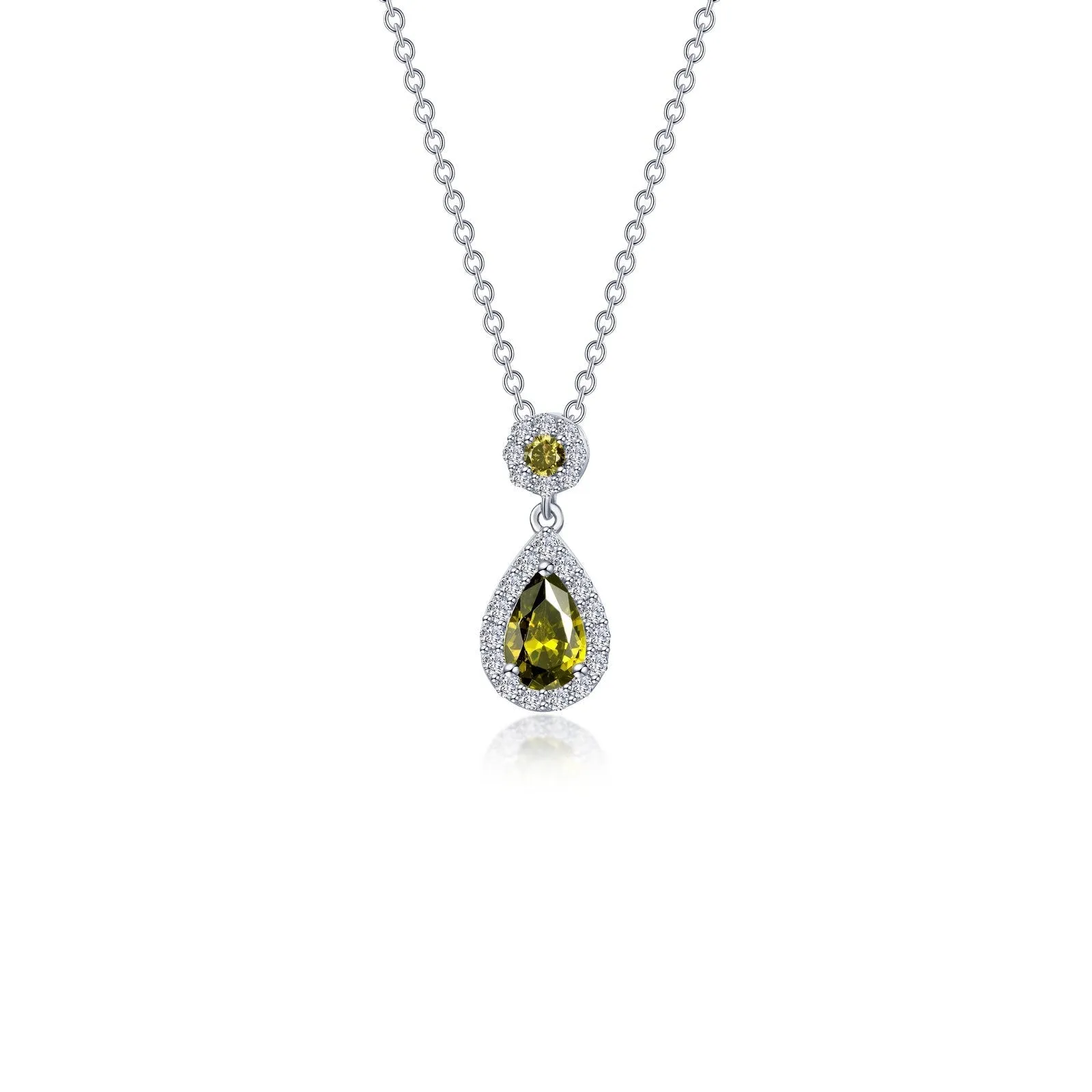 Pear Shape Halo Necklace N0318CAP20