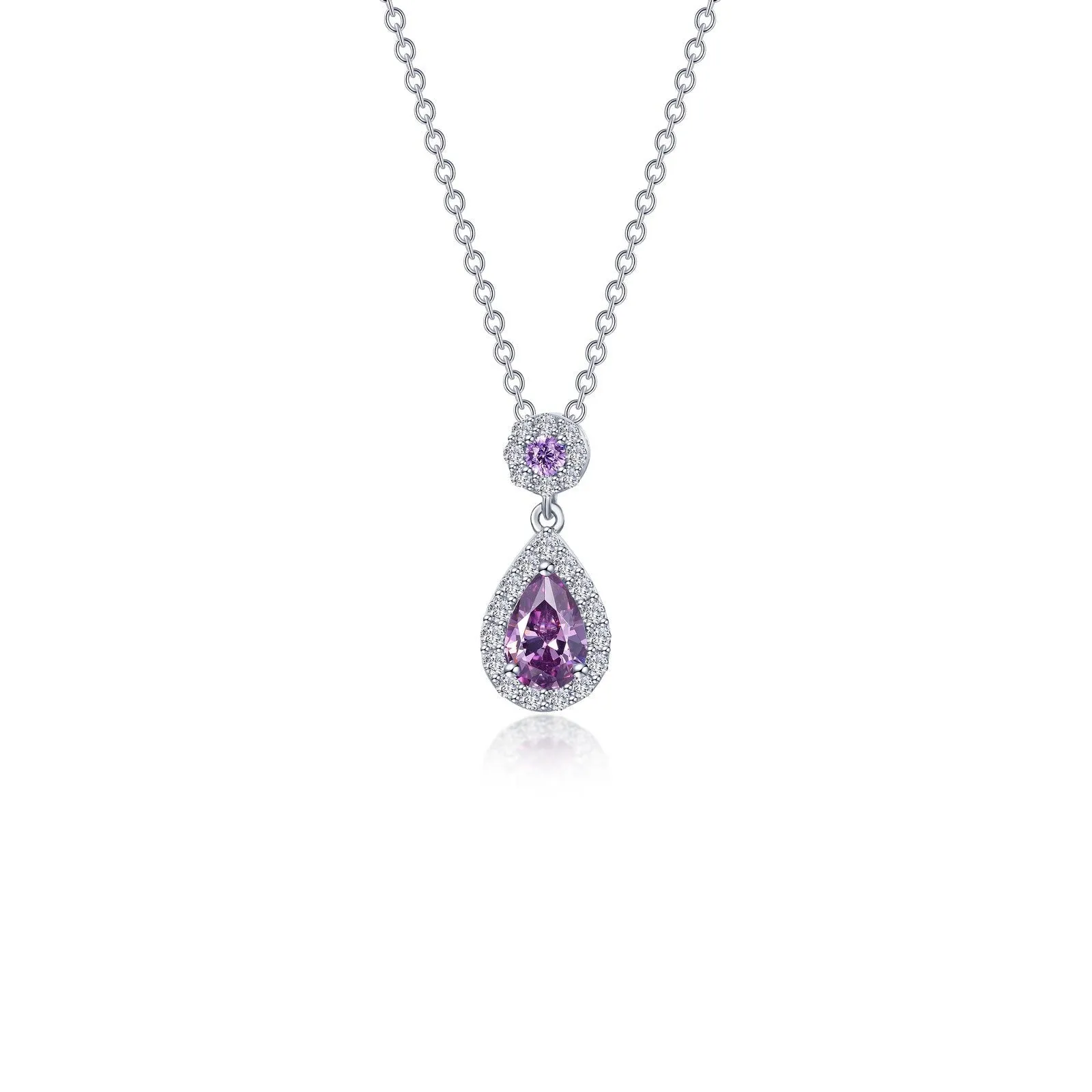 Pear Shape Halo Necklace N0318CAP20