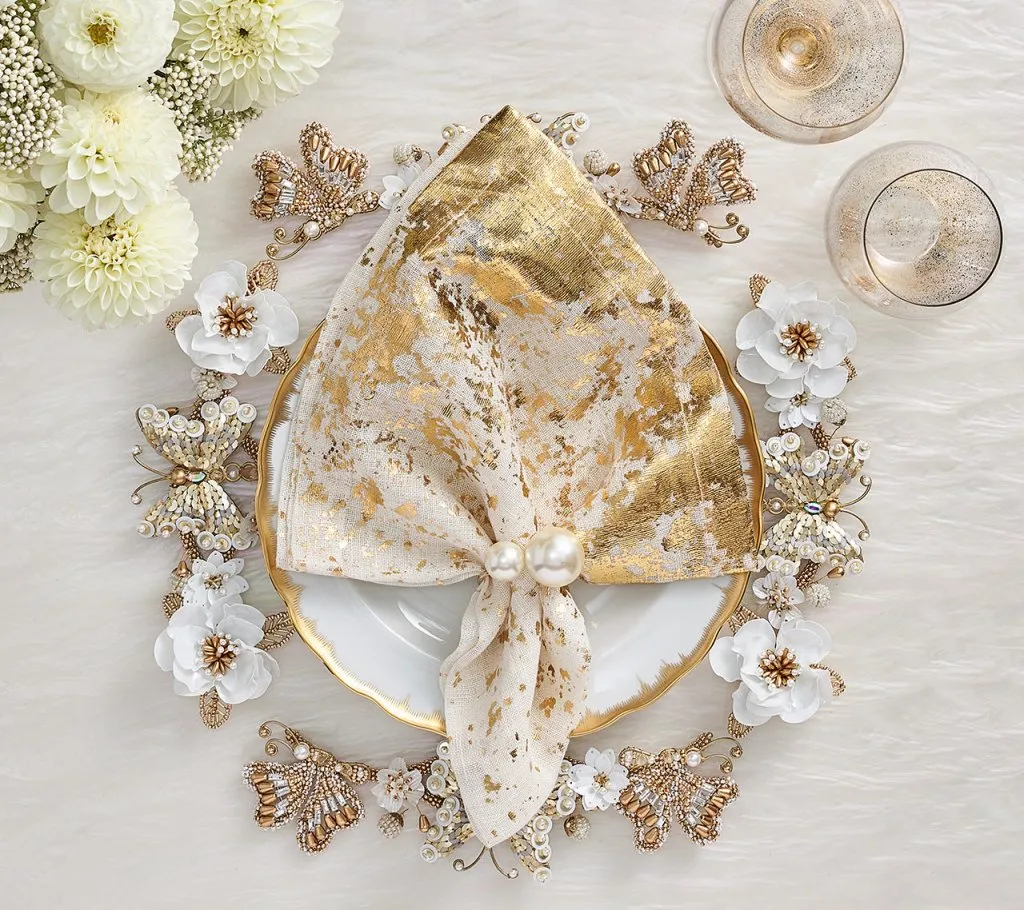 Pearl Napkin Rings, Set of 4