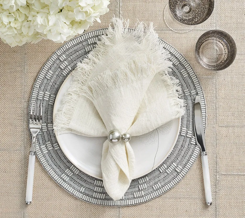 Pearl Napkin Rings, Set of 4