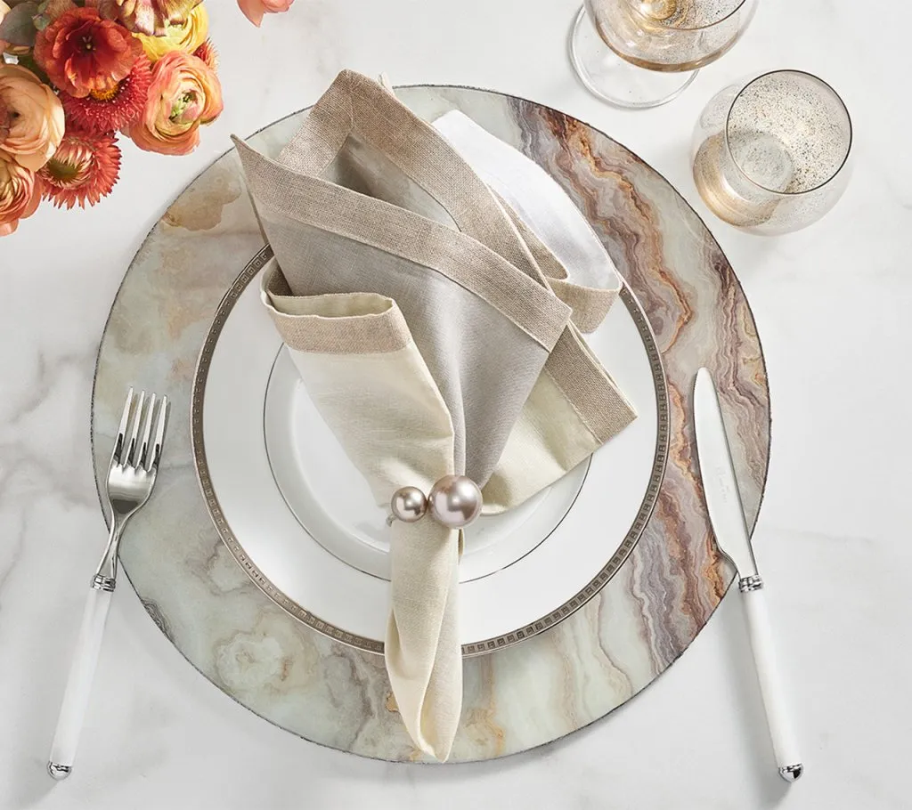 Pearl Napkin Rings, Set of 4