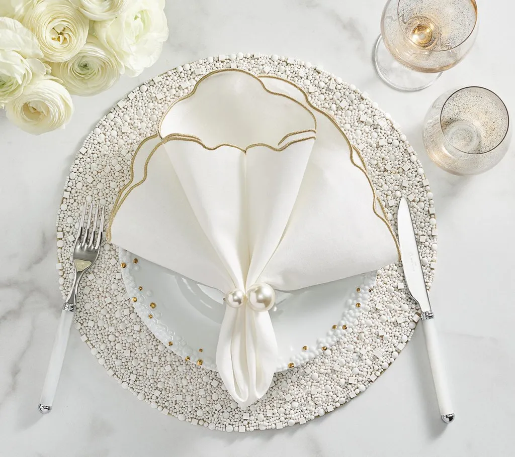 Pearl Napkin Rings, Set of 4